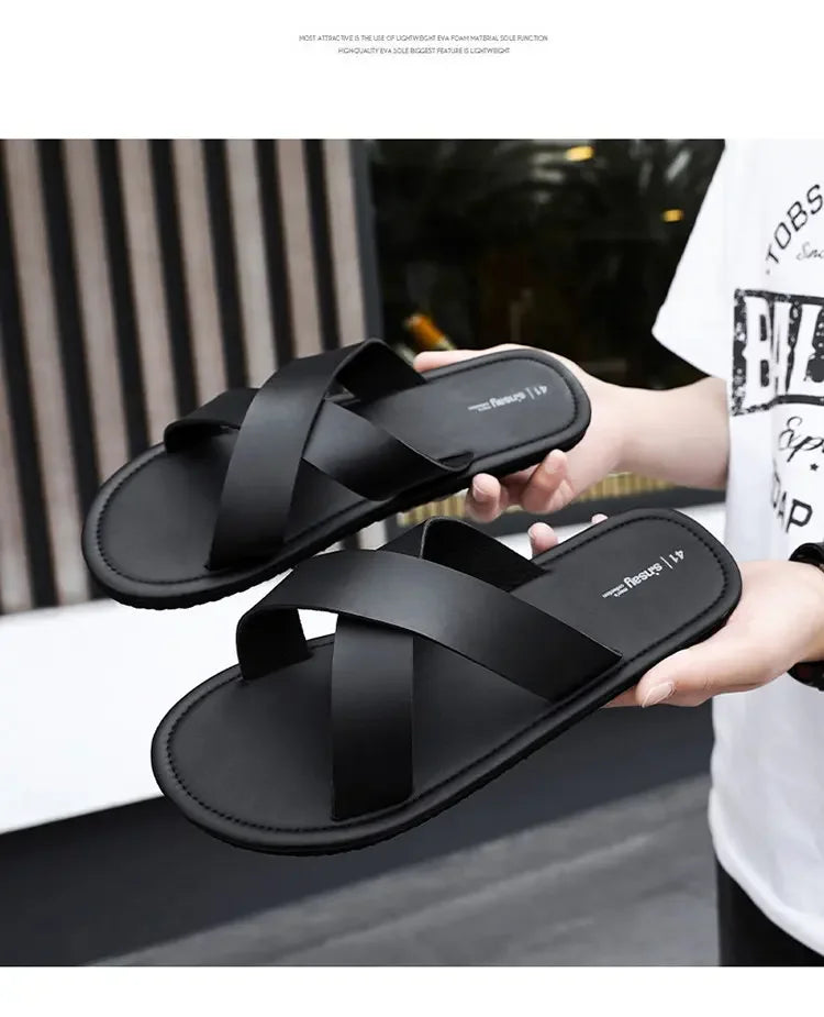 New Slippers Men's Summer Casual Shoes for Men Outdoor Comfortable Soft Sole Slides Beach Sandals Size 39-46 Dropshipping