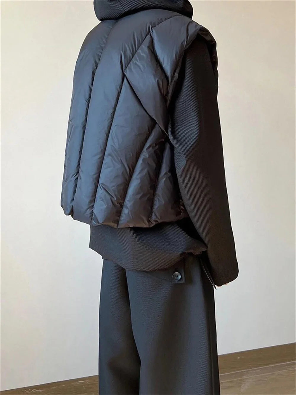 2025 New Vest Jacket Women Winter Warm Waistcoats Korean Fashion Ladies Stand Collar Down Coat Female Loose Oversize Outwears