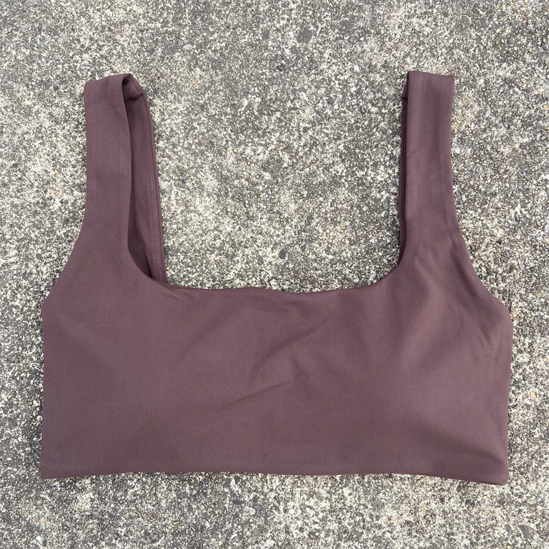 Solid Color Sports Bra Push Up Gym Underwear Women Breathable Yoga Vest Clothes High Impact Fitness Workout Top With Chest Pad