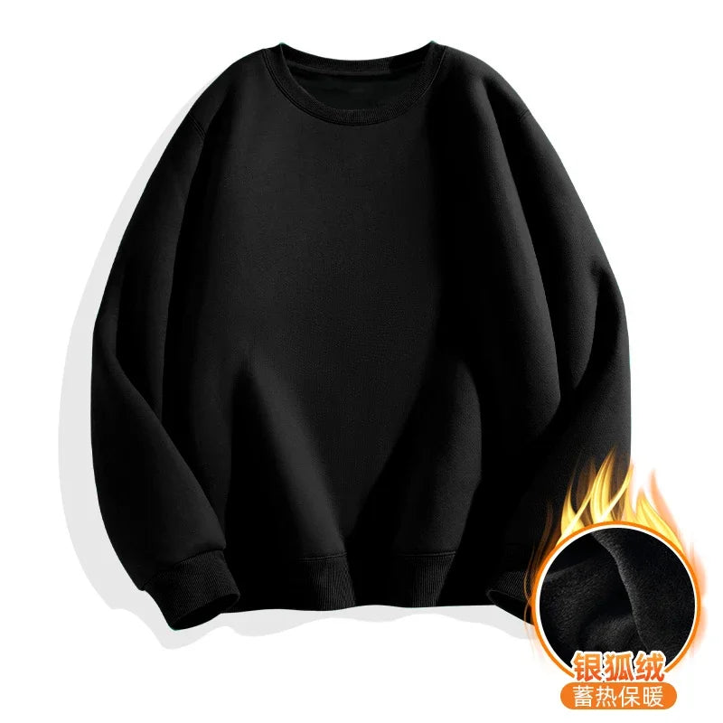 LEGIBLE 2025 Autumn Winter Woman's Hoodies Oversize Female Loose Solid Thicken Fleece Warm Women Sweatshirts Lady