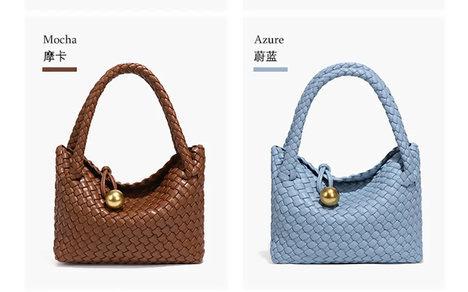Woven Shoulder Bag for Women Crossbody Tote Bag for Women Small Handbag Vegan Leather Purse Tote Handbag Hobo Bag