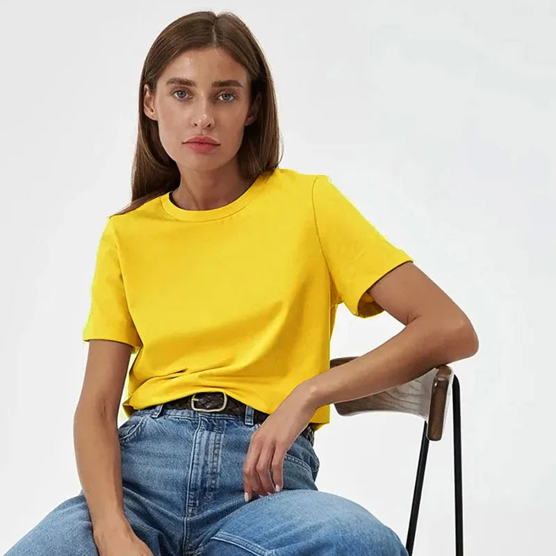 3XL 4XL 100% Cotton Women s T shirt Oversized Casual Solid Tees Short Sleeve Summer Top Plain Streetwear Quality Basic Clothing