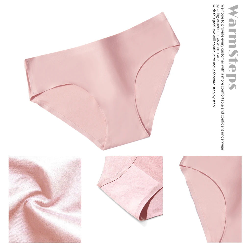 WarmSteps M-XXL Plus Size Briefs Seamless Women's Panties Women Underwear Ice Silk Intimates Lingerie for Woman Sexy Culottes