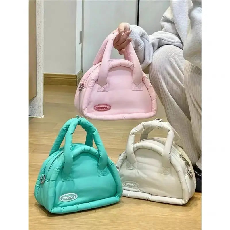 Xiuya Sweet Cute Handbags for Women Fluffy Soft Clouds Casual Crossbody Bag Harajuku 2023 Style Summer New Fashion Shoulder Bag
