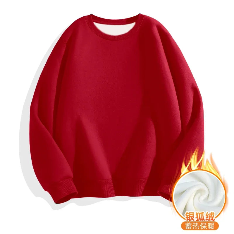 LEGIBLE 2025 Autumn Winter Woman's Hoodies Oversize Female Loose Solid Thicken Fleece Warm Women Sweatshirts Lady