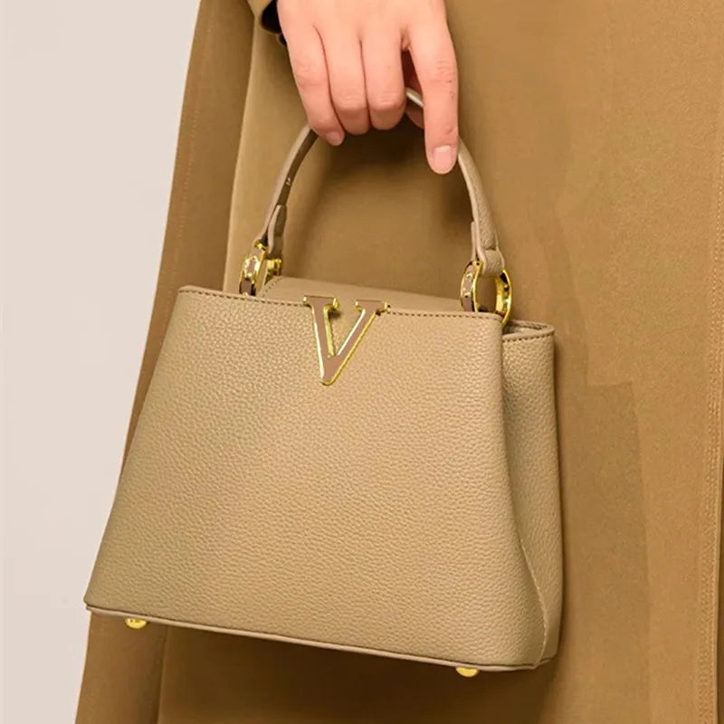 New Summer Versatile Women's Bag High-end Sense Exquisite Handbag Soft Leather Crossbody Commuter Bags Luxury Fashion