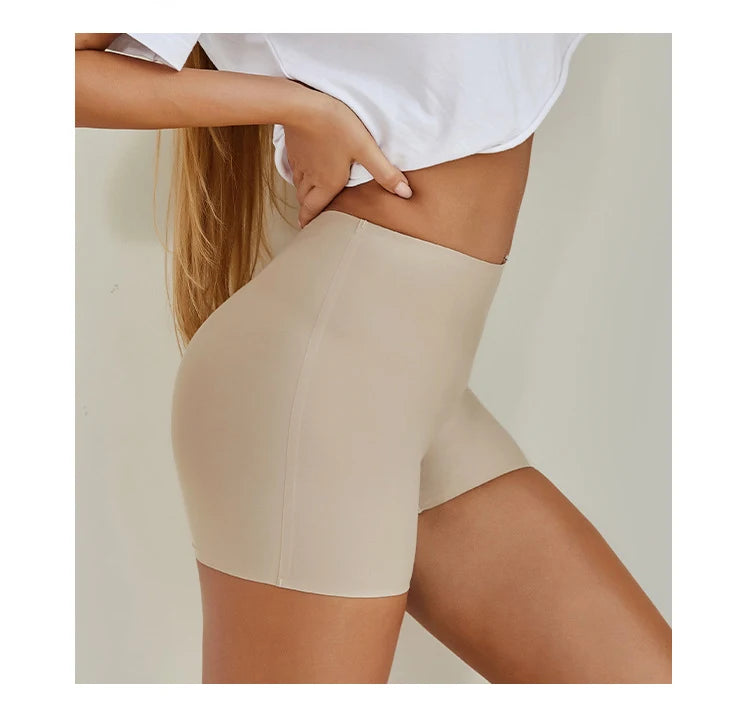 CINOON Seamless Sports Shorts Women's Panties High-Waist Tummy Hips Safety Pants Slim Shaping Underwear Ice Silk Boxer Briefs