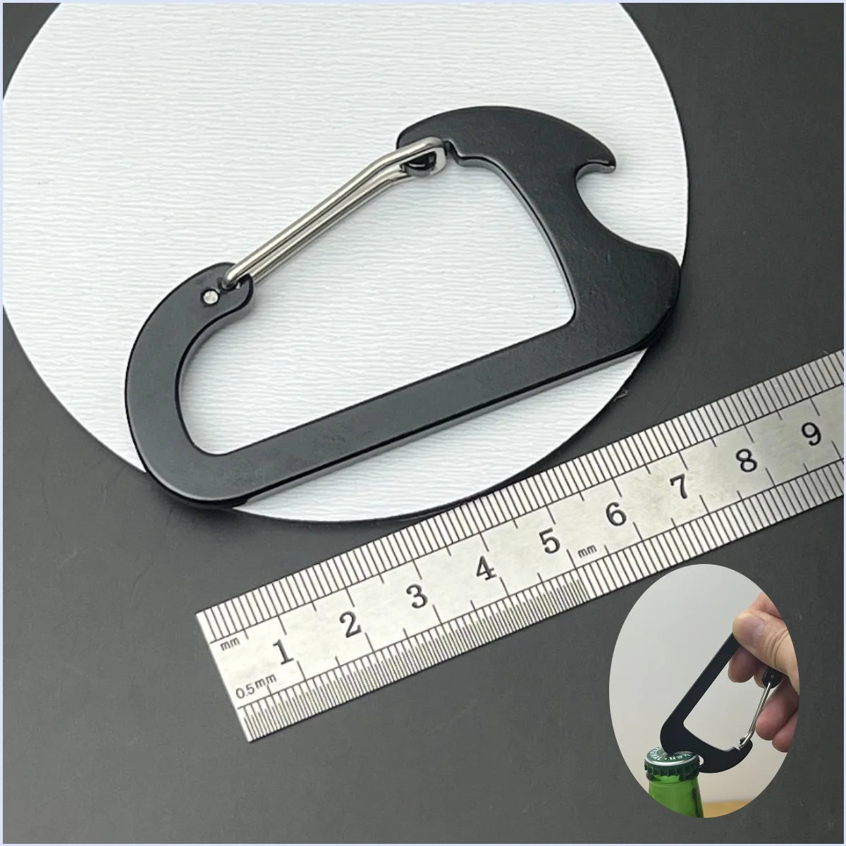 Fashionable Multi functional Keychain Casino Style Lucky Dice Black 8 Lucky Chip Pendant Mountaineering Buckle Bottle Opener