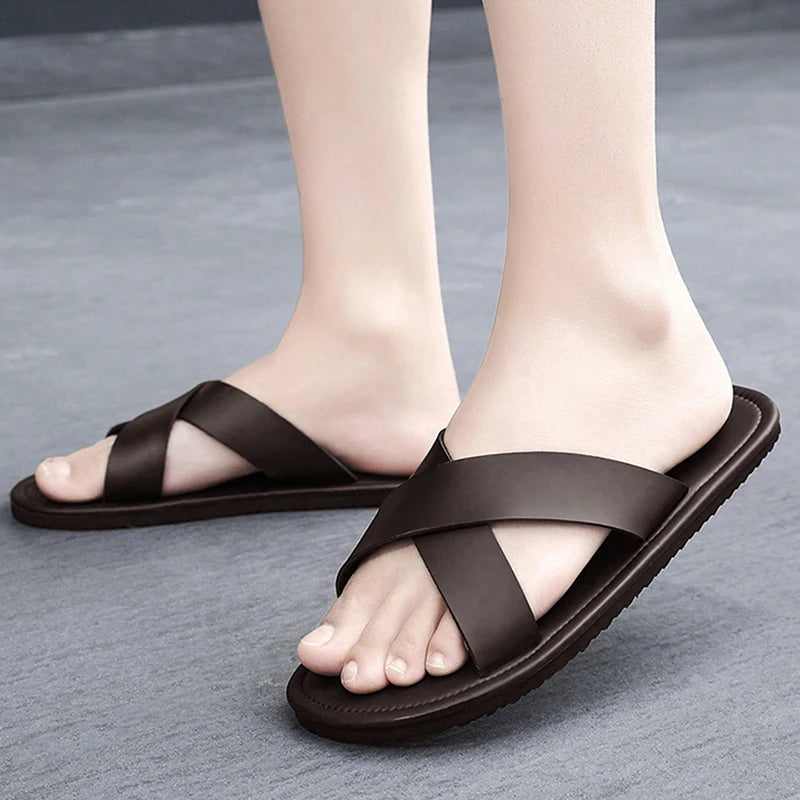 New Slippers Men's Summer Casual Shoes for Men Outdoor Comfortable Soft Sole Slides Beach Sandals Size 39-46 Dropshipping