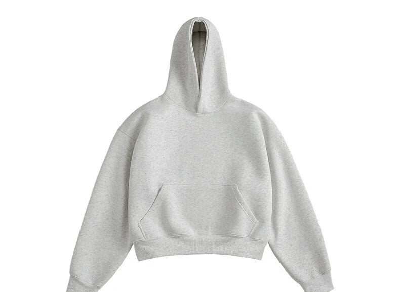 LAPPSTER Men Women Cleanfit Y2k Short Hooded Hoodies Korean Fashions 2000s Sweatshirts Tracksuit Grey Harajuku Big Pocket Hoodie
