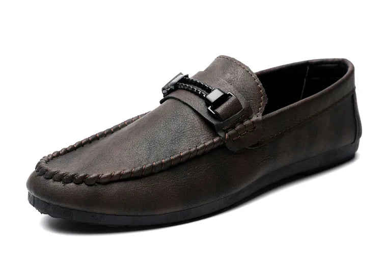 Men's Formal Summer Soft Sole Business Work Shoes Waterproof Lightweight Genuine Leather Men's Loafers Men's Flat Breathable