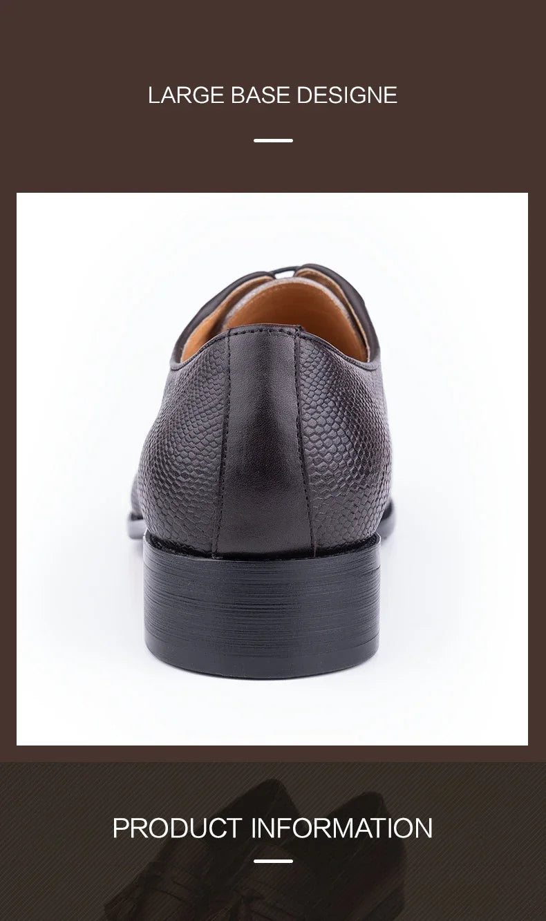 Deluxe Men's Leather Shoes Formal Dress Shoes Wedding Party Oxford Handmade Comfortable Lace Up Genuine Leather Men's Shoe