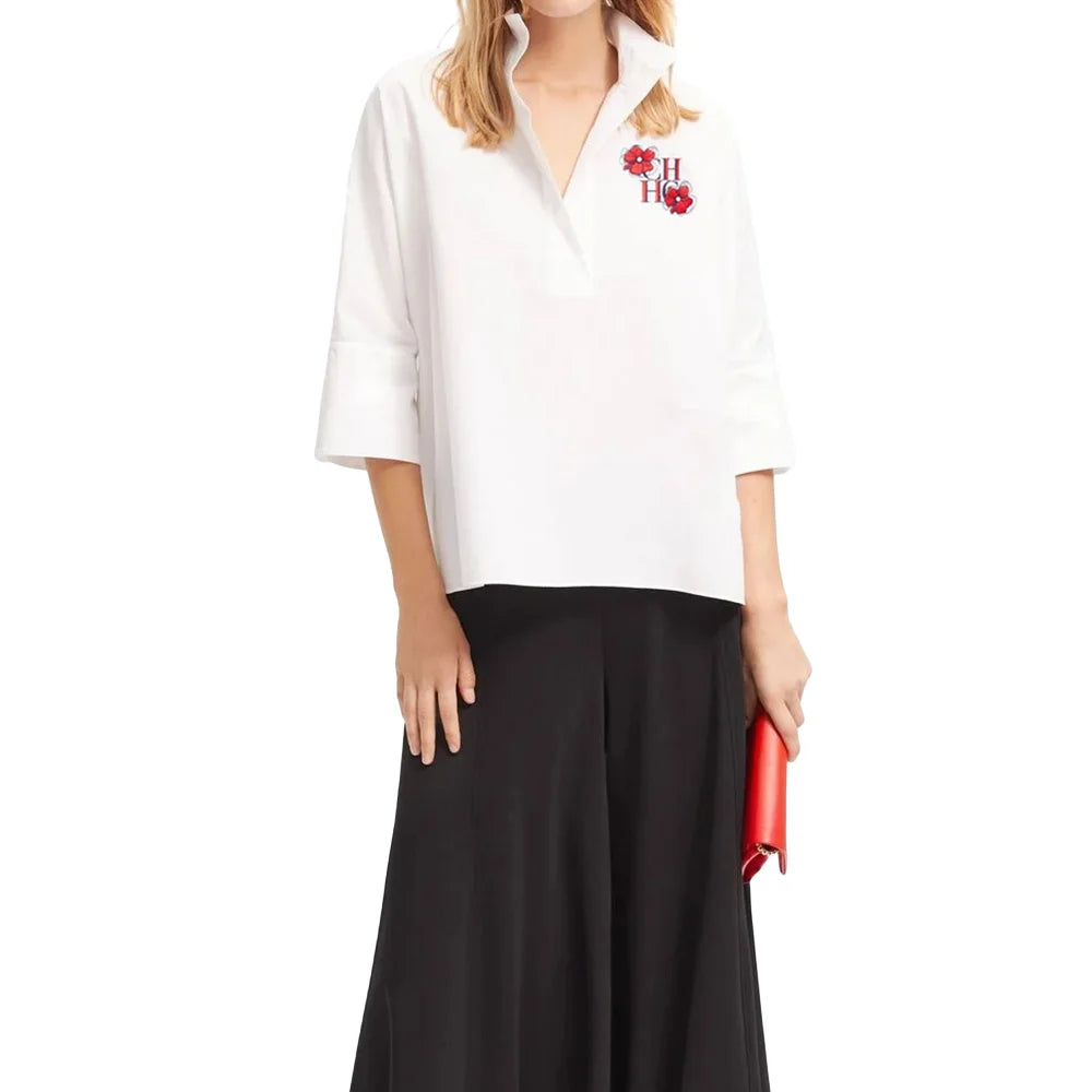 Summer Women Shirt New Elegant Temperament Short Sleeved White Shirt Blouse 100% Cotton Shirts Women's Casual Solid Color Tops