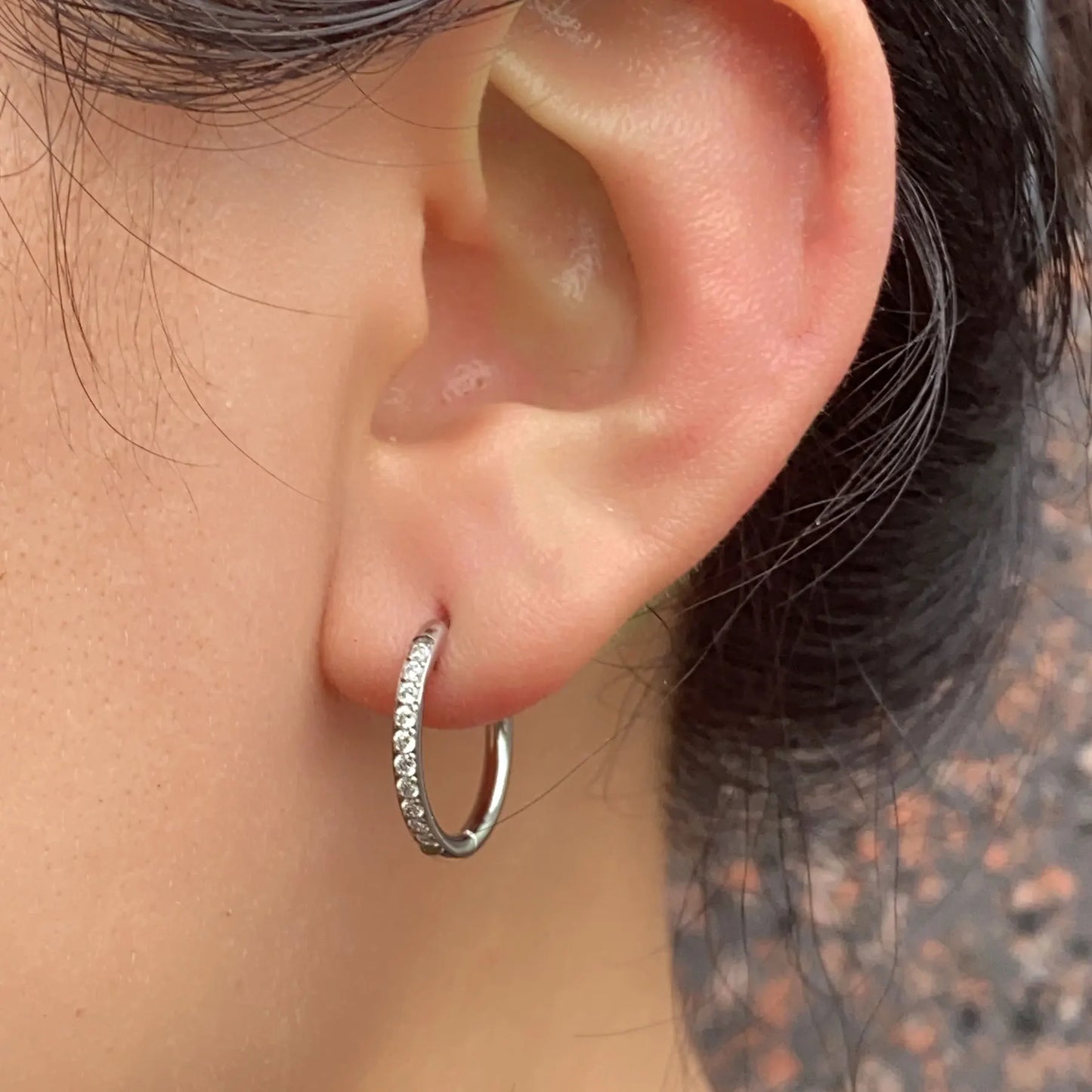 20G Stainless Steel Minimal Hoop Earring Crystal Zirconia Cartilage Helix Earring Piercing Accessory Trendy Female Hoops For Men