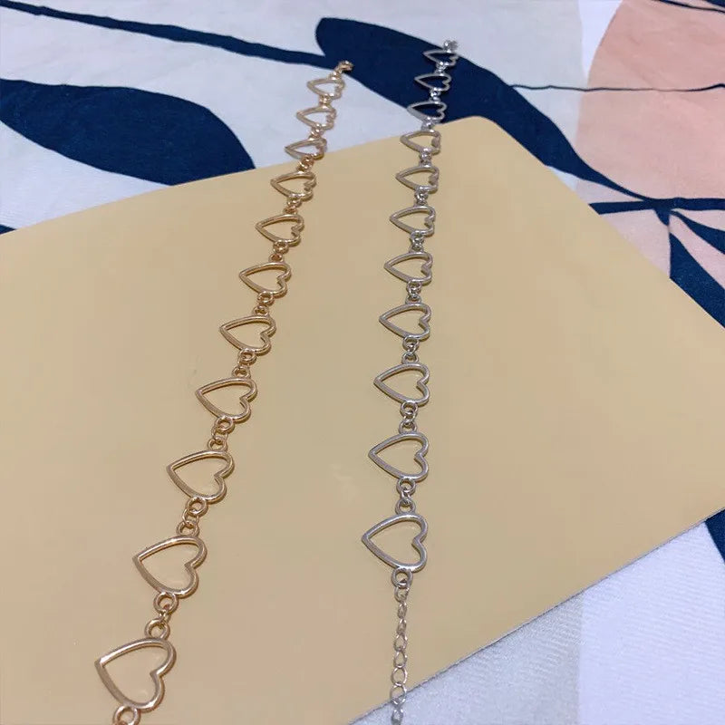 New Fashion Hollow Korean Sweet Love Heart Choker Necklace Statement Girlfriend Gift Cute Necklace Jewelry Collier Femme 2022