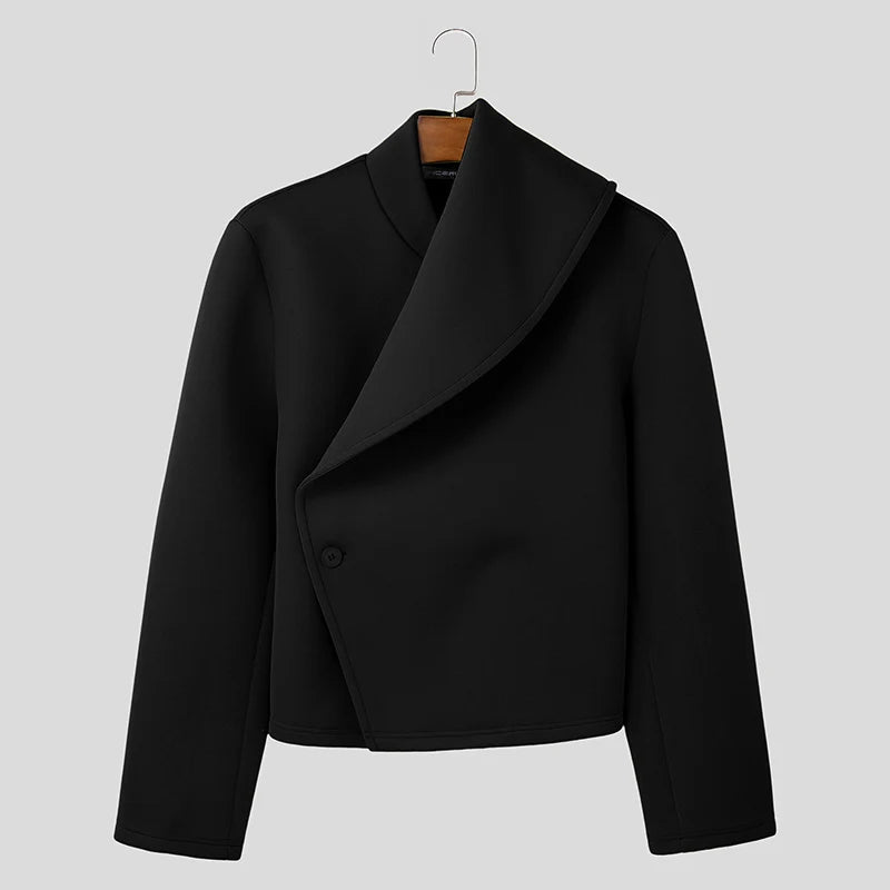 Stylish Casual Style Tops INCERUN New Men Deconstruction Design Solid Loose Jackets Handsome Male Long Sleeved Jackets Coat 2025