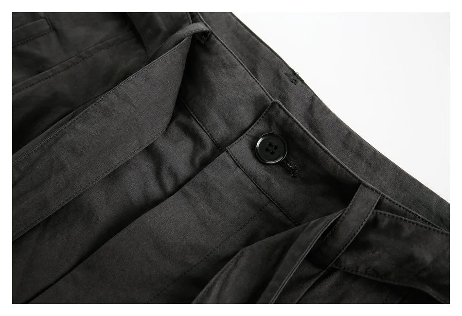 Japanese Streetwear Fashion Show Overalls Men's Loose Vintage Straight Casual Pure Cotton Wide-leg Baggy Pants Cargo Trousers
