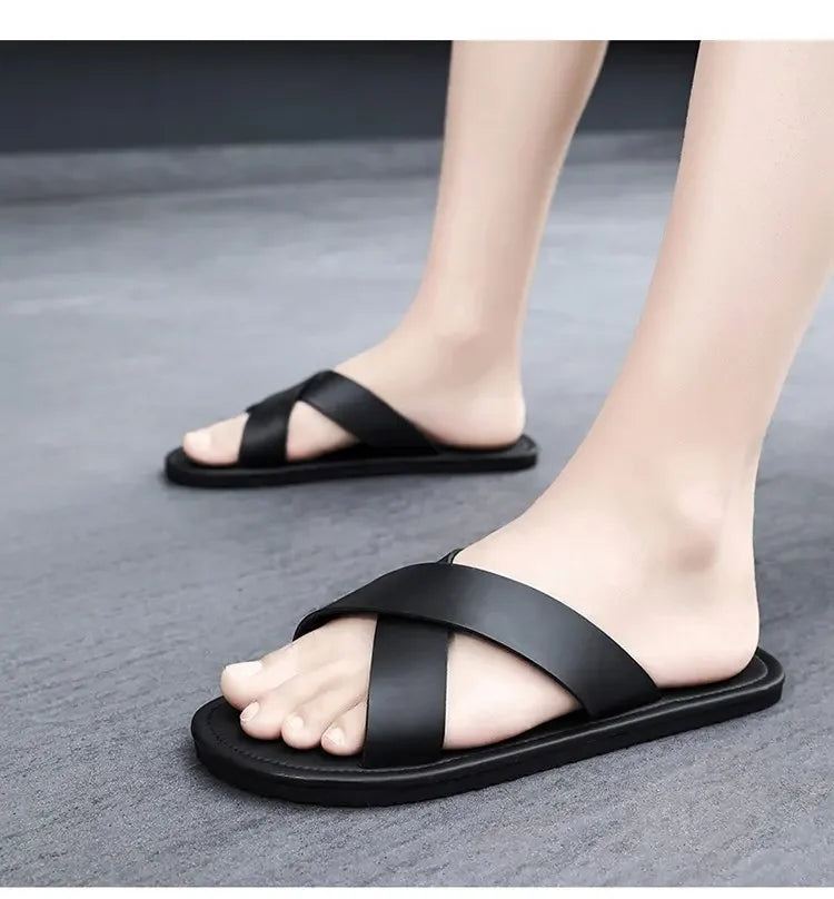 New Slippers Men's Summer Casual Shoes for Men Outdoor Comfortable Soft Sole Slides Beach Sandals Size 39-46 Dropshipping