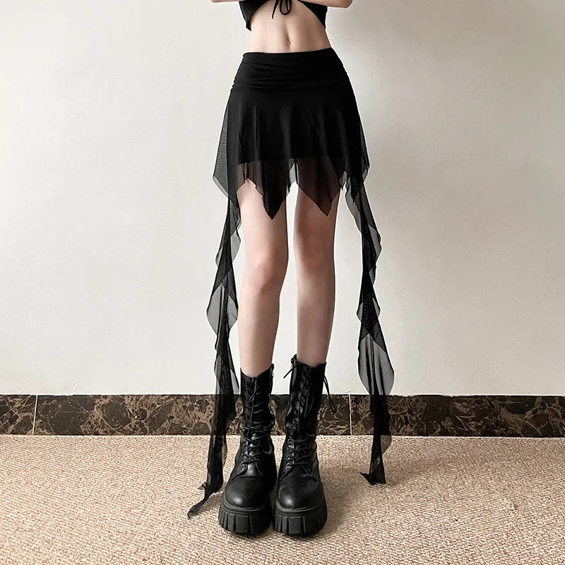 Spring New Solid Color All-match High Street Fashionable Personalized Tight Sexy Hot Cool Women's Tassel Pencil Skirt