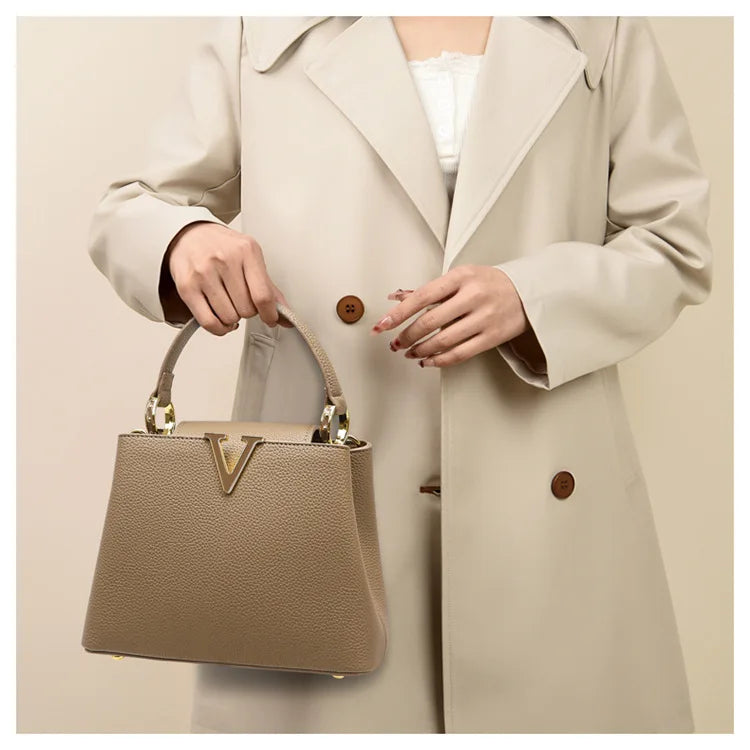 New Summer Versatile Women's Bag High-end Sense Exquisite Handbag Soft Leather Crossbody Commuter Bags Luxury Fashion