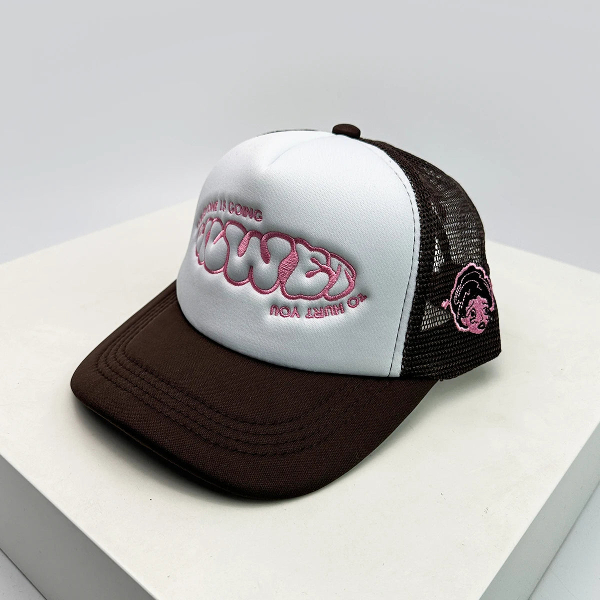 New Unisex Color Block Printed Letter Embroidery Baseball Hats Hip Hop Breathable Mesh Sunshade Street Trucker Caps Versatile