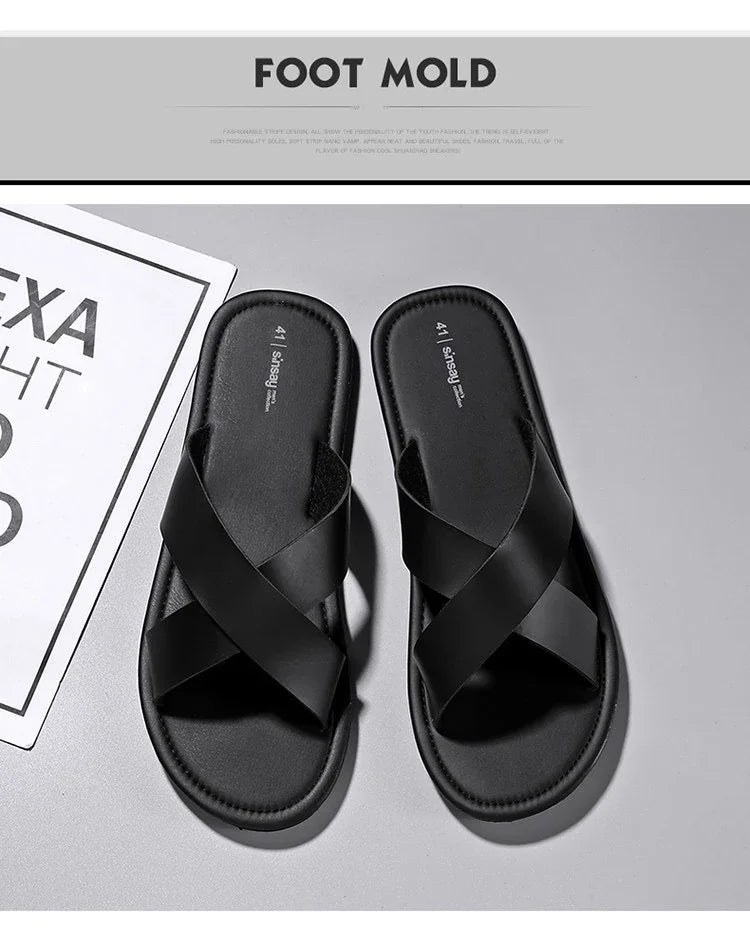 New Slippers Men's Summer Casual Shoes for Men Outdoor Comfortable Soft Sole Slides Beach Sandals Size 39-46 Dropshipping