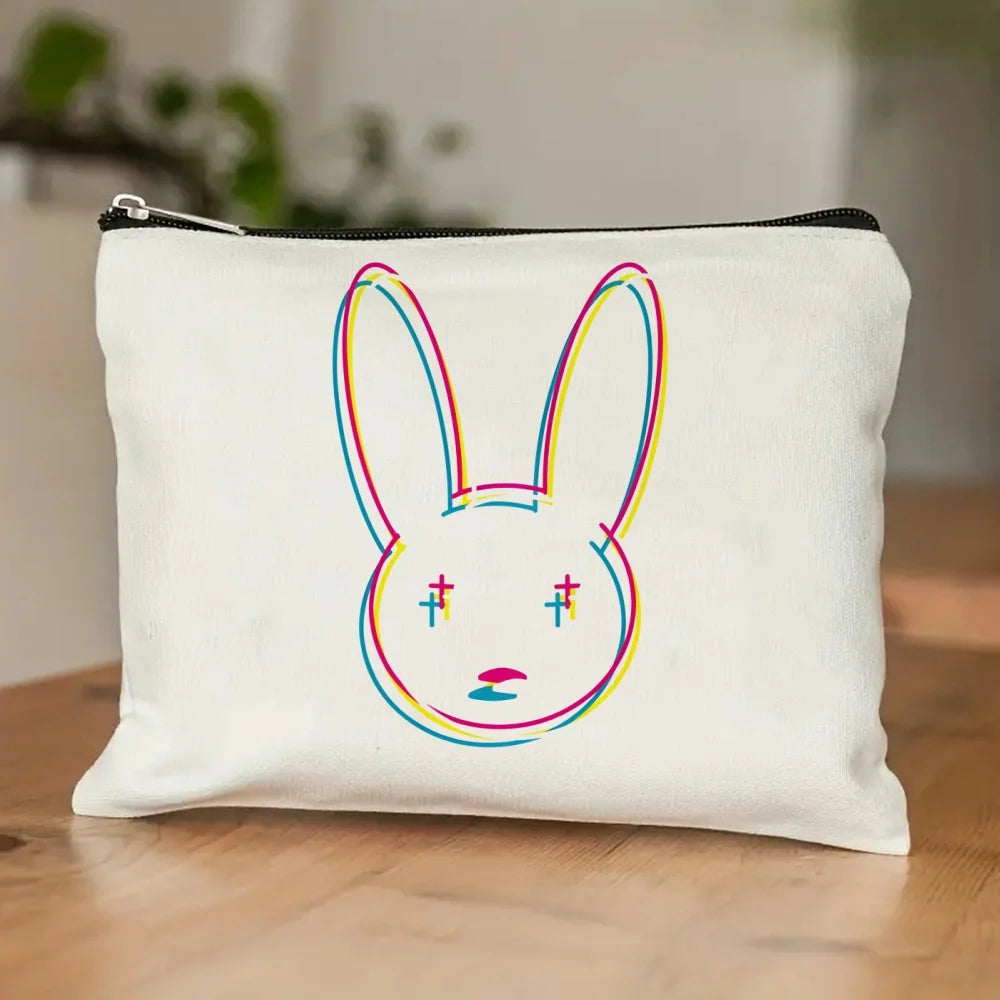 Un Verano Sin Ti Gift Bag Set, Bad Bunny Print Tote Bag, Casual Canvas Shoulder Bag with Mini Storage Bag