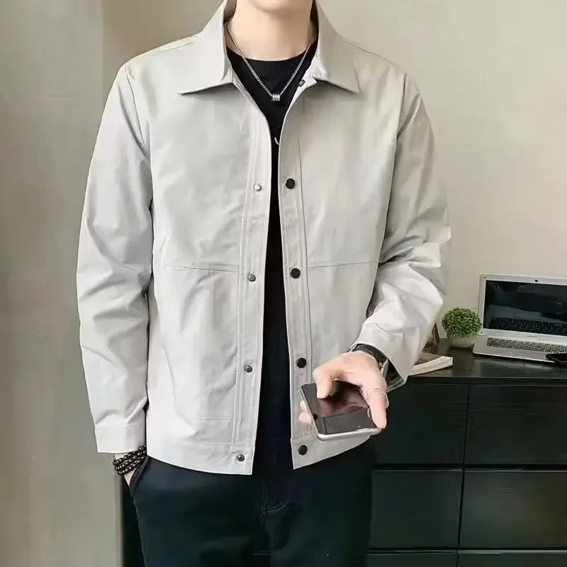 Casual Collared Men's Jacket Hot Sale Of The Season New Style British Style Versatile Spring Autumn Youth Casual Fashionable Mal