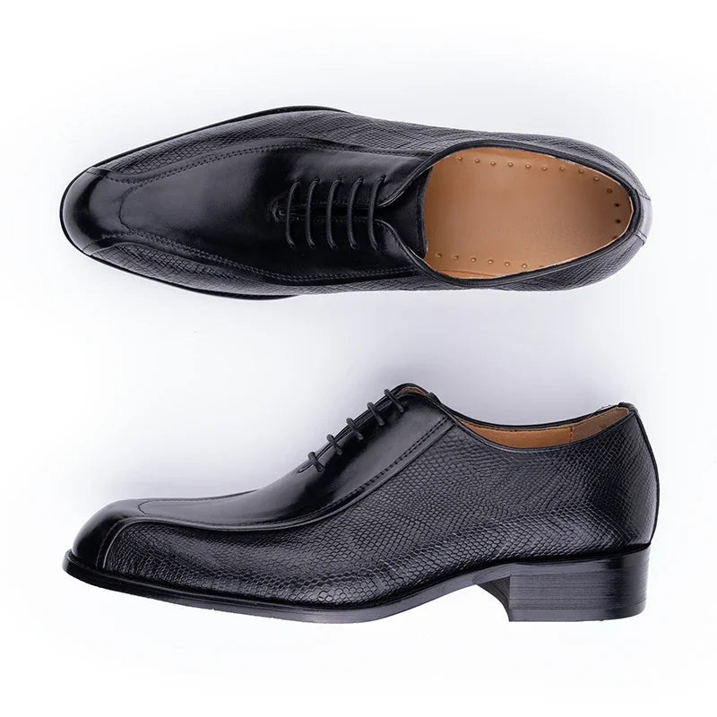Deluxe Men's Leather Shoes Formal Dress Shoes Wedding Party Oxford Handmade Comfortable Lace Up Genuine Leather Men's Shoe