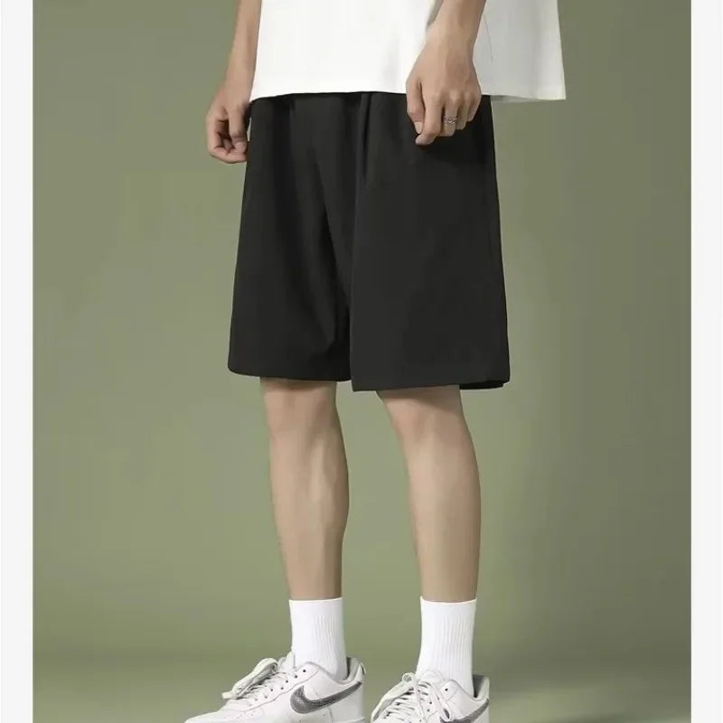 Retro Hong Kong Style Men's Loose Wide Leg Jeans Shorts Hip Hop Style Summer New Slimming Seven-Point Pants Trendy Casual Shorts