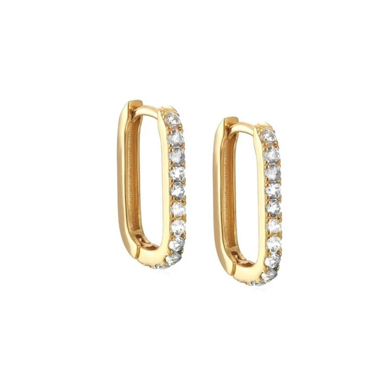 CANNER White Zircon Simple Love Round Earring For Women 925 Sterling Silver Earrings Hoops Pendiente Plata Piercing Gold Jewelry