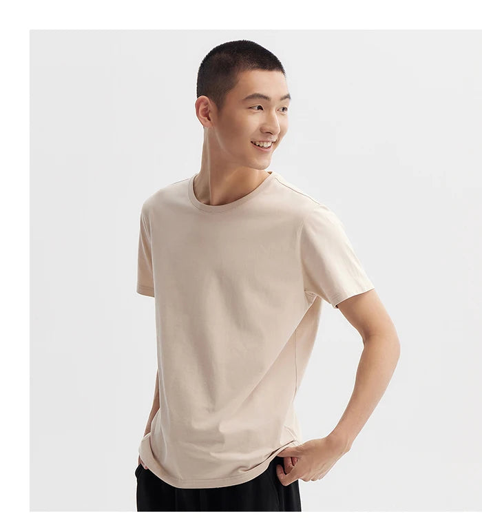 Semir Short Sleeve T-Shirt Men 2024 Summer New Simple Solid Colour Top Slim Pullover Summer Clothing T Shirt