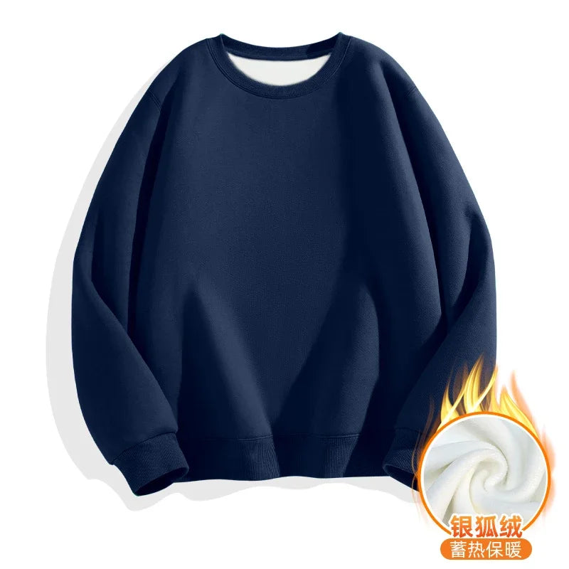 LEGIBLE 2025 Autumn Winter Woman's Hoodies Oversize Female Loose Solid Thicken Fleece Warm Women Sweatshirts Lady