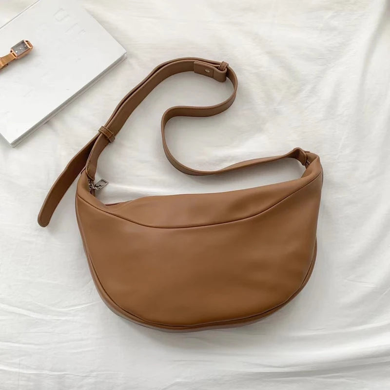 Zipper Women's Bag Korean Designer Middle Hobos Women Handbags High Quality PU Leather Ladies Shoulder Crossbody Bag Whole Sale