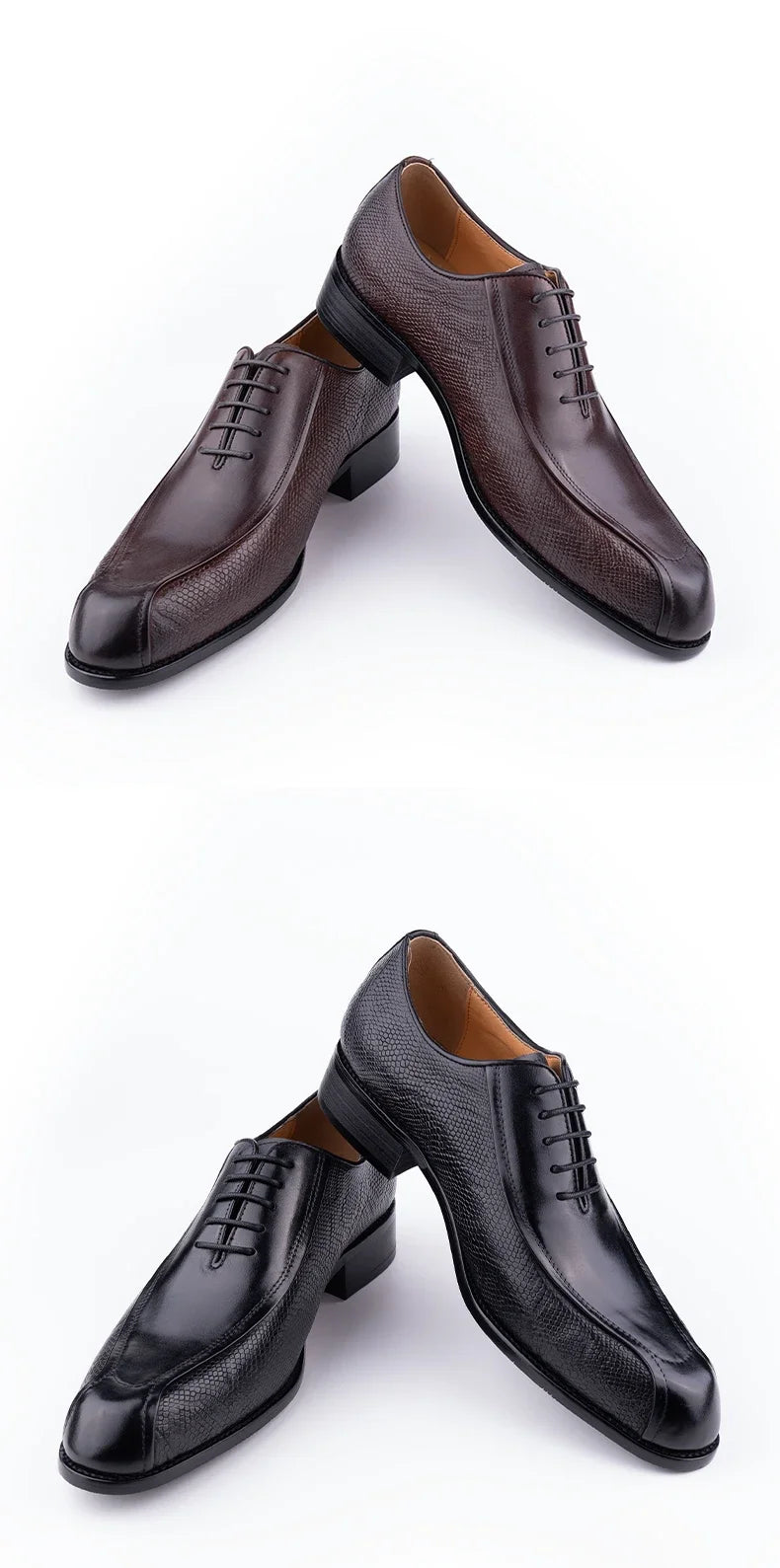 Deluxe Men's Leather Shoes Formal Dress Shoes Wedding Party Oxford Handmade Comfortable Lace Up Genuine Leather Men's Shoe