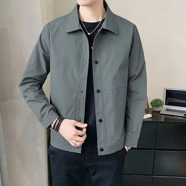 Casual Collared Men's Jacket Hot Sale Of The Season New Style British Style Versatile Spring Autumn Youth Casual Fashionable Mal