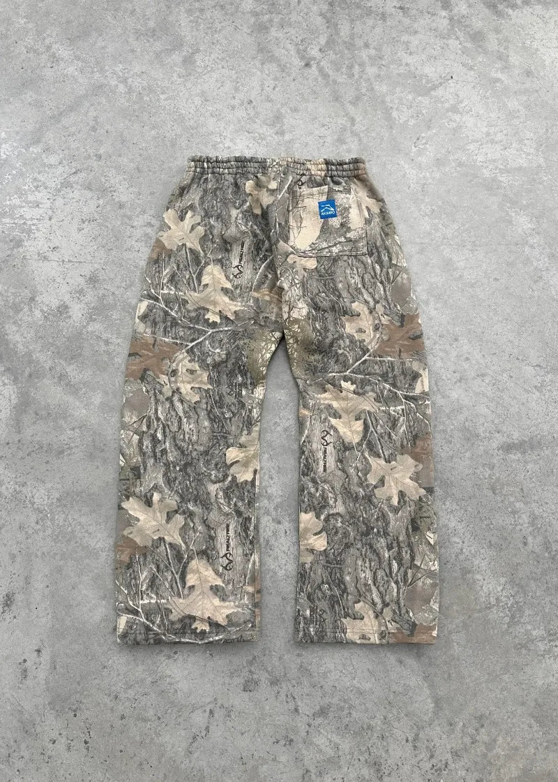 Y2K Retro SweatPants Camouflage Pattern Print Streetwear Men harajuku Street Hip Hop Unisex Oversized Casual Camo Baggy Trousers