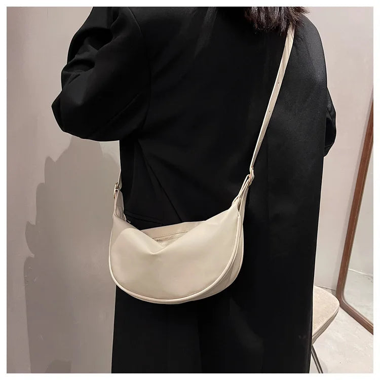 Zipper Women's Bag Korean Designer Middle Hobos Women Handbags High Quality PU Leather Ladies Shoulder Crossbody Bag Whole Sale