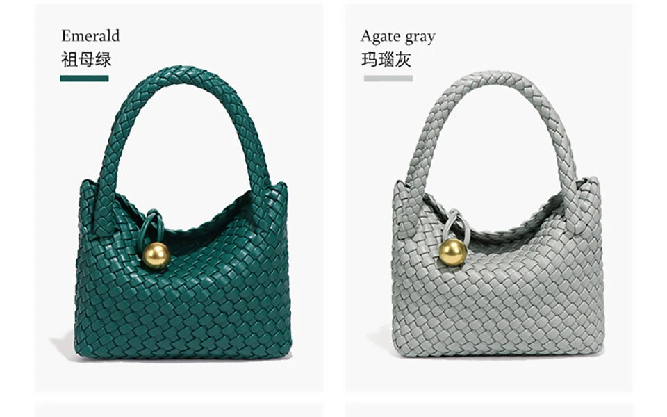 Woven Shoulder Bag for Women Crossbody Tote Bag for Women Small Handbag Vegan Leather Purse Tote Handbag Hobo Bag