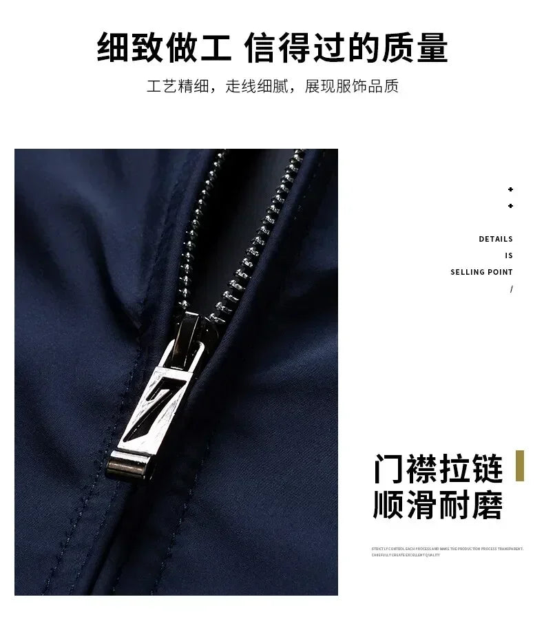 Business Casual Jacket Dad Outer Suit Coat New Men's Middle-aged and Elderly Stand-up Collar Plus Size Spring and Autumn