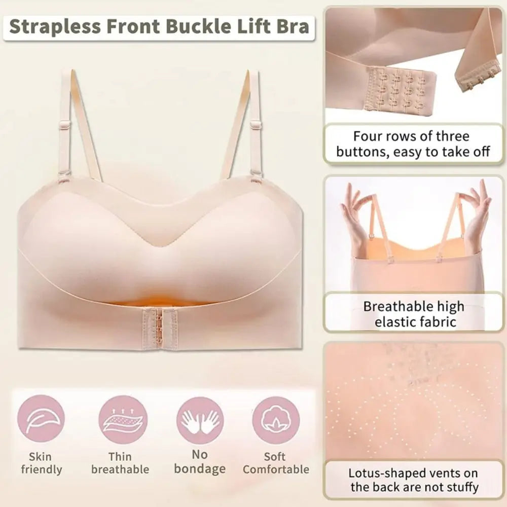 Wireless Strapless Bra Plus Size Non Slip Push Up Wedding Brassiere Big Breasts Sexy Lingerie Women