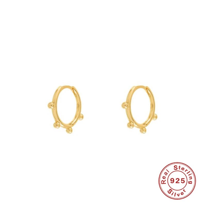 CANNER White Zircon Simple Love Round Earring For Women 925 Sterling Silver Earrings Hoops Pendiente Plata Piercing Gold Jewelry