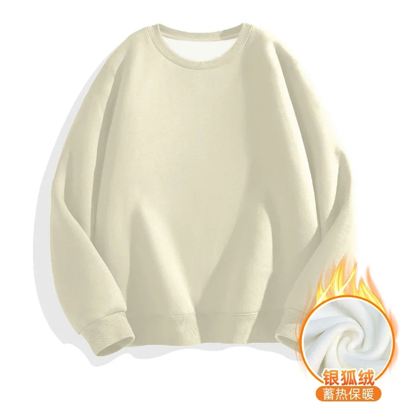 LEGIBLE 2025 Autumn Winter Woman's Hoodies Oversize Female Loose Solid Thicken Fleece Warm Women Sweatshirts Lady