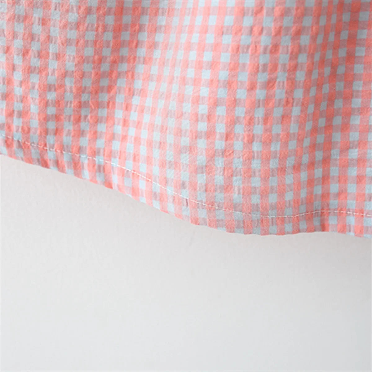 Summer Newborn 2-Piece Girl Infant Cotton Dress And Backpack Baby Embroidered Flip Collar Checkered Sleeveless Beach Dress