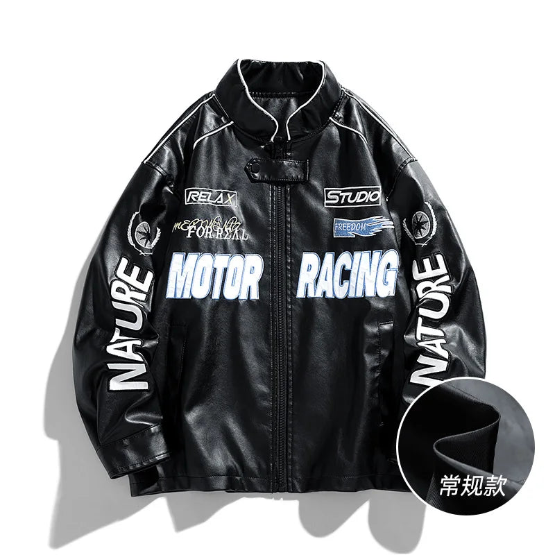 American Leather Jacket Coats Male Autumn Winter Street Pilot Motorcycle Clothing Hiphop Trend Loose Luffian Handsome Top Coats