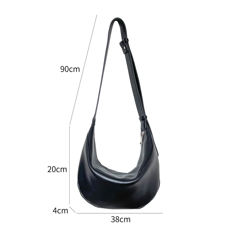 Zipper Women's Bag Korean Designer Middle Hobos Women Handbags High Quality PU Leather Ladies Shoulder Crossbody Bag Whole Sale