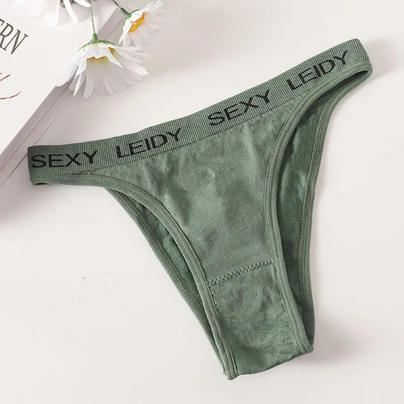 Letter Belt Brazilian Panties Women Seamless Underwear Female Underpants Sexy Briefs Lingerie Comfy Intimates