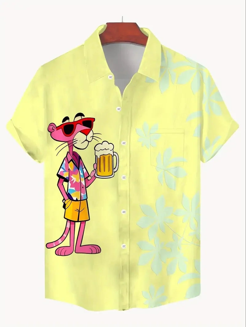 Short-sleeved printed shirt, suitable for both men and women. 3D pattern design. Summer fashion style shirt.