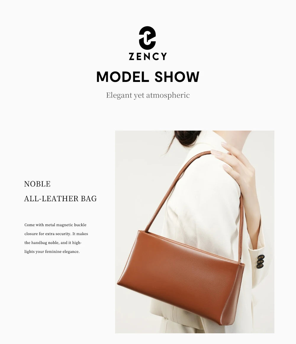 Zency 2024 New Luxury Handbag Fashion Women Leather Shoulder Bag Ladies Underarm Bag Sac De Femme Red Bride Wedding Bags