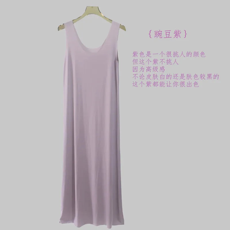 M-5XL Plus Size Nightgowns Women Sexy Ice Silk Nightdress Seamless Vest Long Dress Summer Female Nightshirt Vestidos Mujer